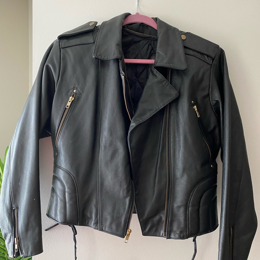 Genuine leather biker jacket (vintage)